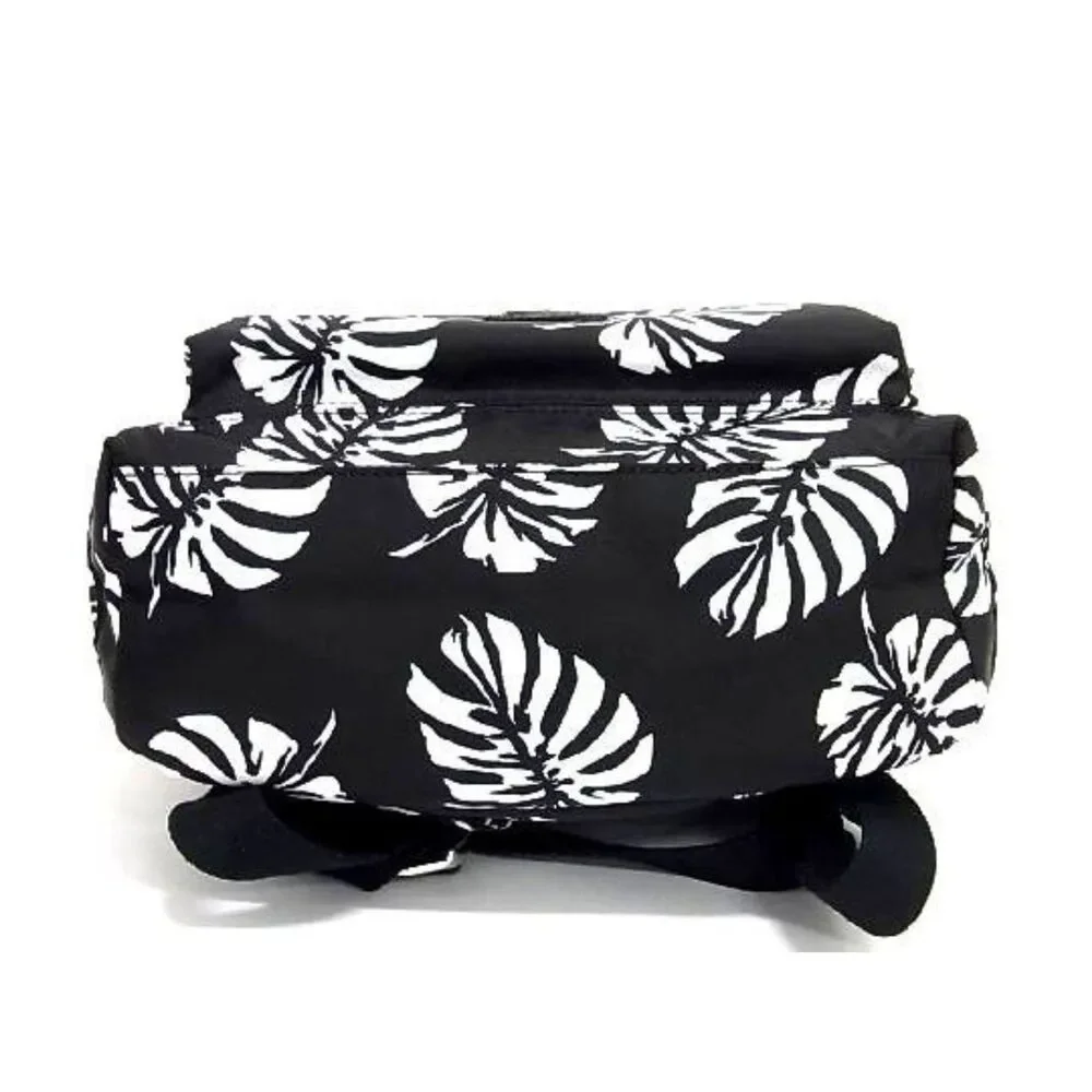 Dolce & Gabbana NEW Bambino Tropical Palm Leaf Print Nylon & Leather Backpack